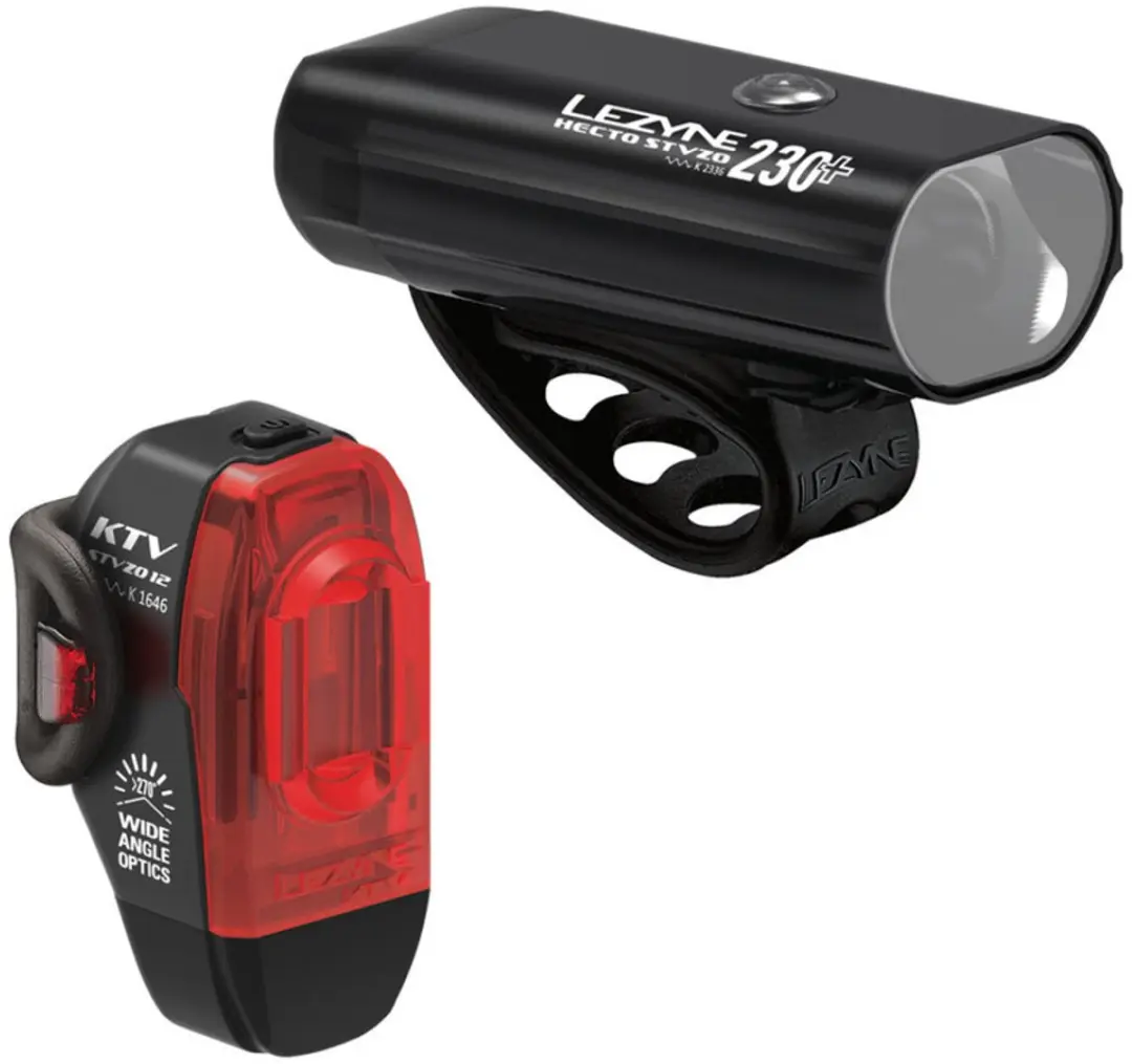 Lezyne Led Pair Hecto 230+ Stvzo / Ktv Stvzo Schwarz-glänzend