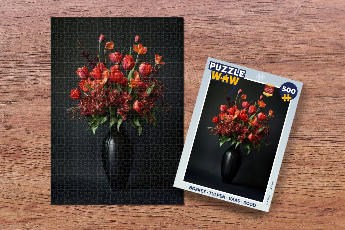 PuzzleWow Boeket Legpuzzel 500 Stuks - Rood