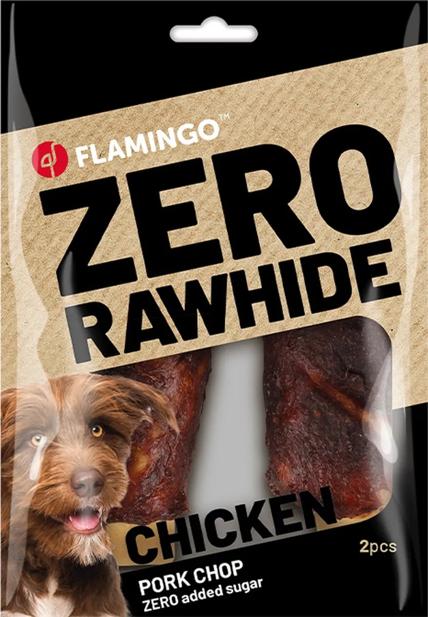 Flamingo Zero Rawhide Varkenskotelet met Kip 2x80g