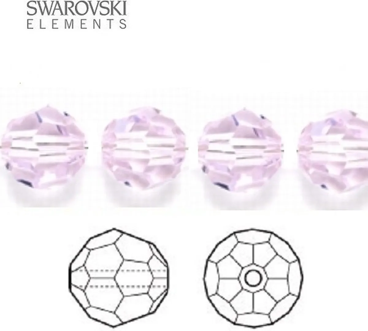 Swarovski Elements Rosaline 8mm Kralen