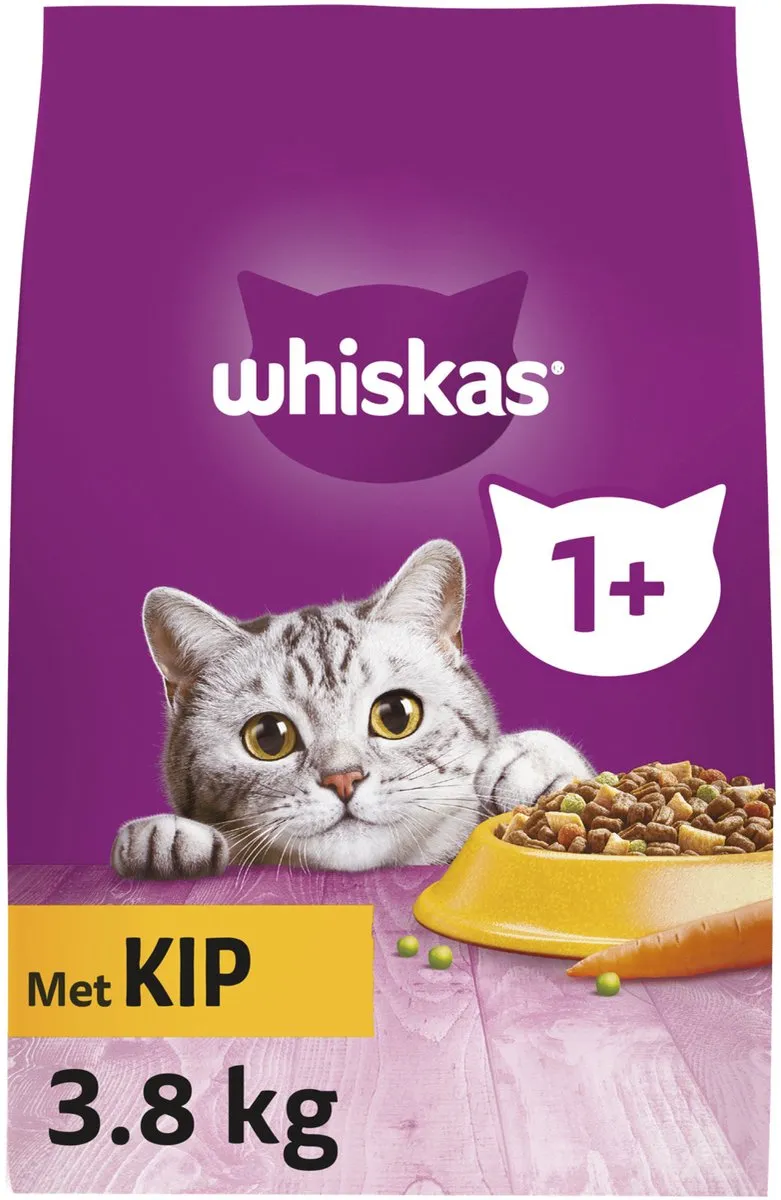 Whiskas 1+ Adult Kip Droogvoer 3,8 kg