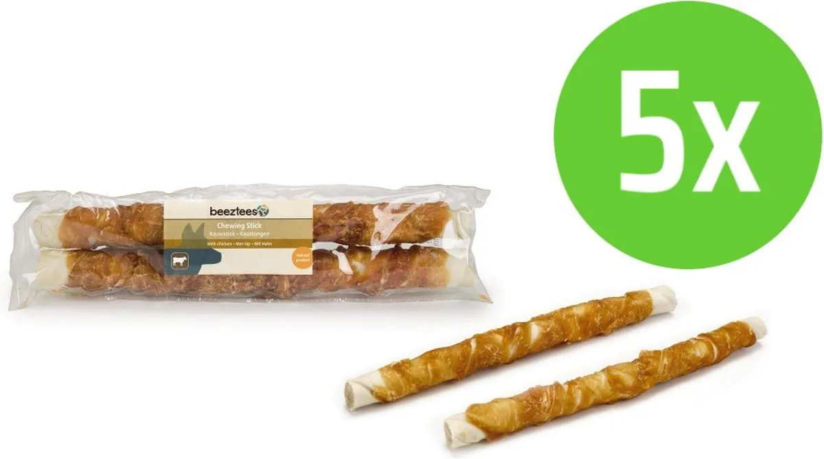 Beeztees Kauwstick Kip 25cm - 10 Stuks