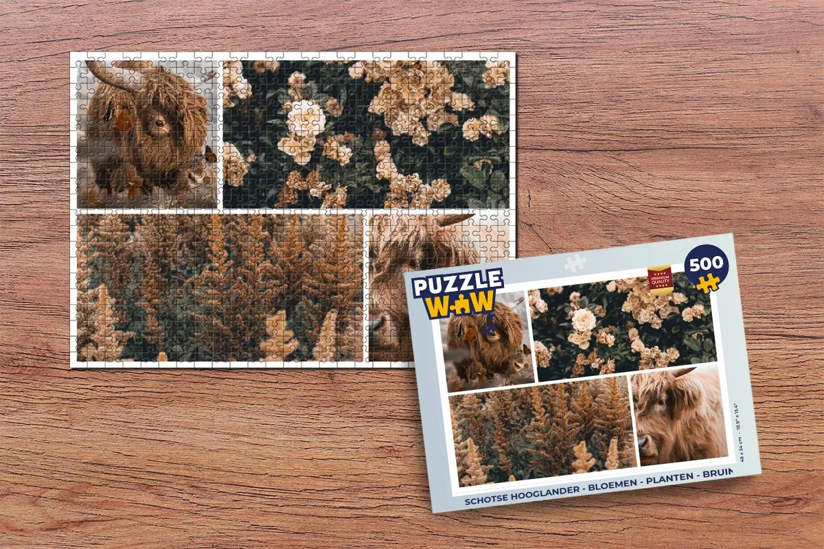 PuzzleWow Schotse Hooglander Legpuzzel 500 Stuks - Multicolor