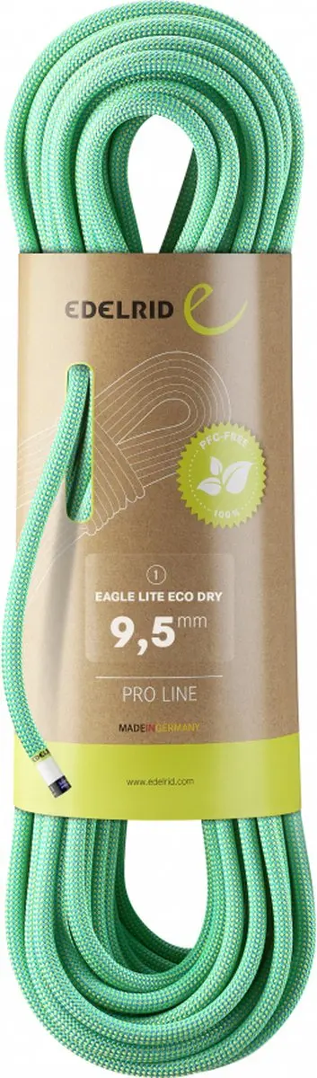 Edelrid Eagle Lite Eco Dry 9.5 mm licht en duurzaam geïmpregneerd 70M groen