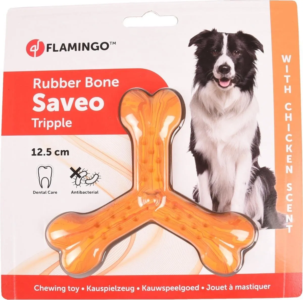 Flamingo Saveo Trippel Been Hondenspeelgoed - Oranje - afbeelding 4 van 4