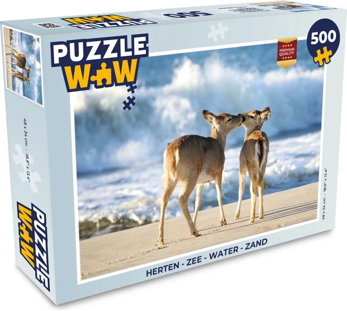 PuzzleWow Herten Zee Water Zand Legpuzzel 500 Stuks