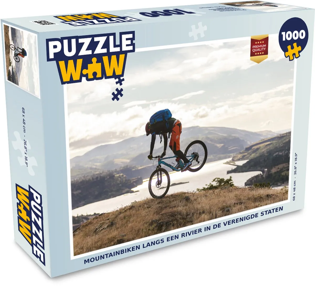 PuzzleWow Mountainbiken Rivier USA Legpuzzel 1000 Stuks