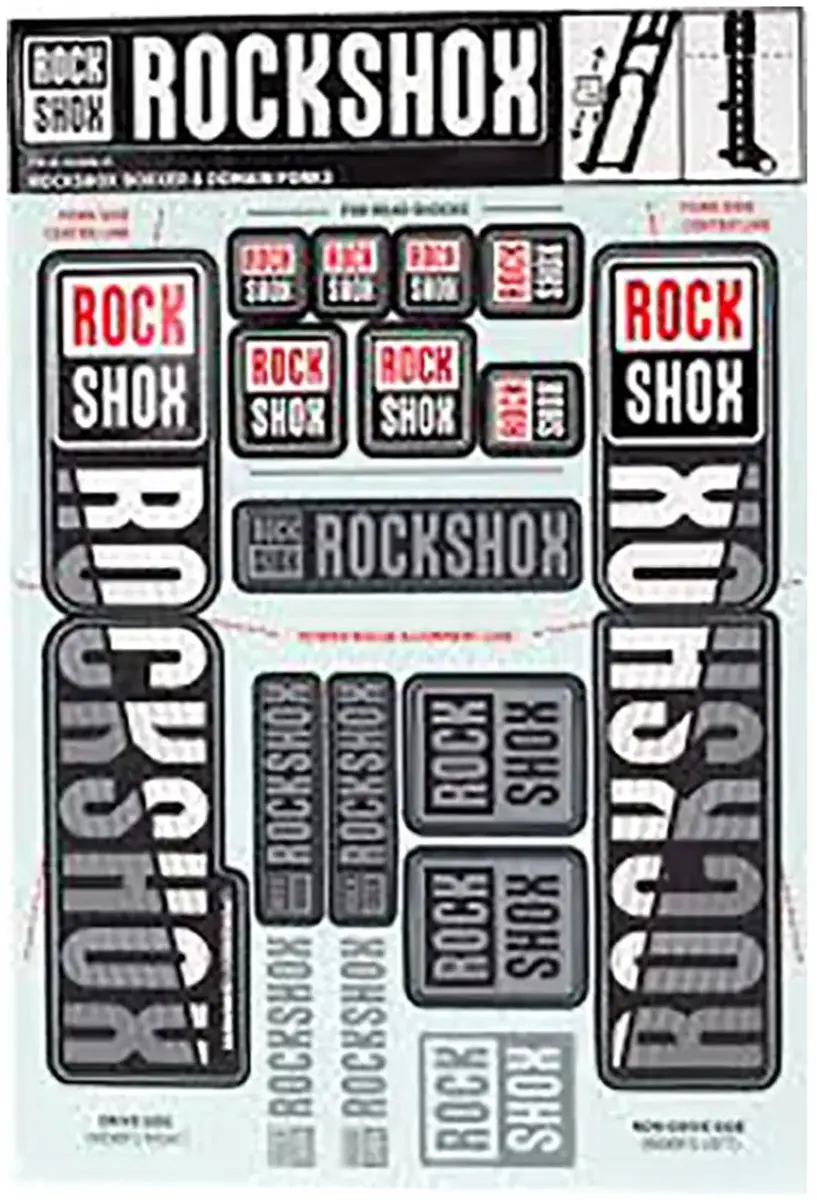 RockShox Boxxer/Domain Dual Vorkenstickerkit Wit
