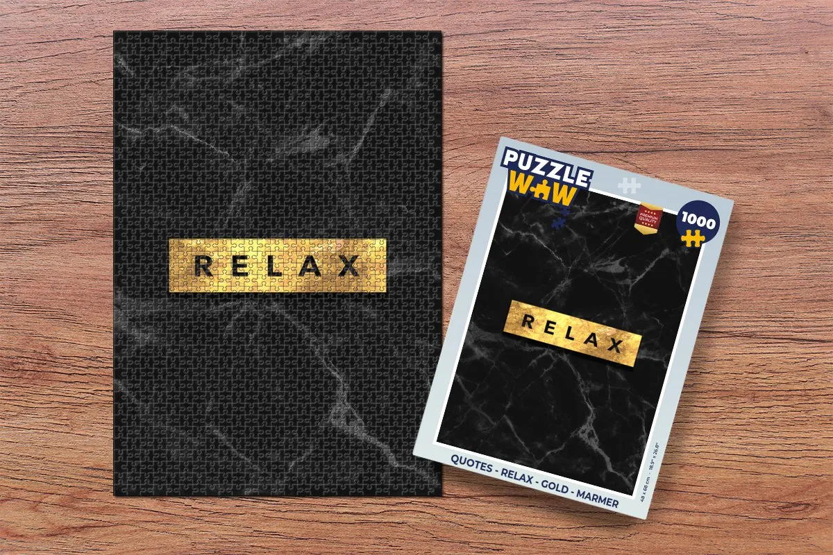 PuzzleWow Quotes Relax Legpuzzel 1000 Stuks - Marmerprint