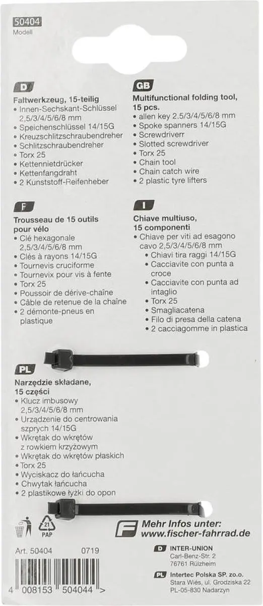 Fischer Fietsvouwgereedschap 50404 - afbeelding 2 van 4