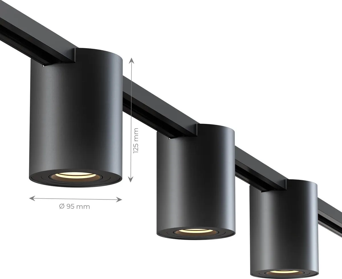 Ledvion Railspot 1-Fase Kantelbaar GU10 - Zwart