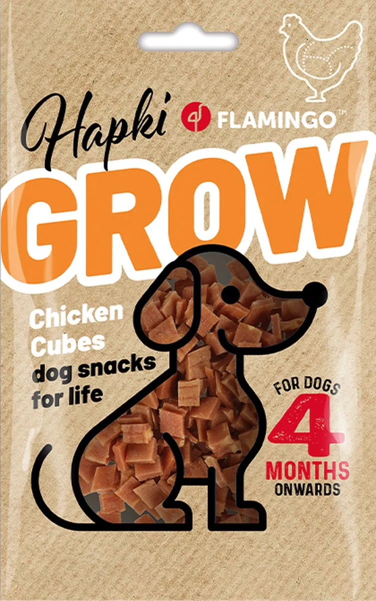 Flamingo Hapki Growth Chicken Cubes Hondensnack 85g