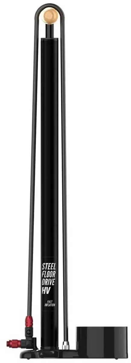 Lezyne Steel Floor Drive HV Vloerpomp - Zwart - afbeelding 3 van 4