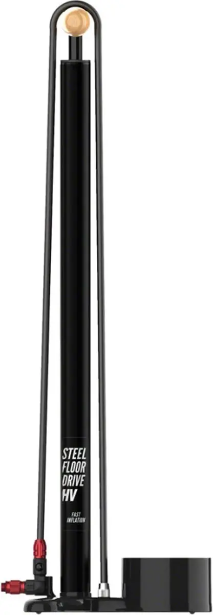 Lezyne Steel Floor Drive HV Vloerpomp - Zwart - afbeelding 2 van 4