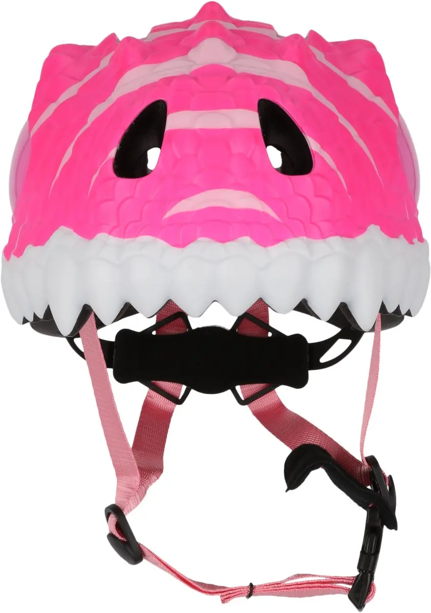 Crazy Safety Dino Kinderfietshelm - Roze - afbeelding 4 van 6