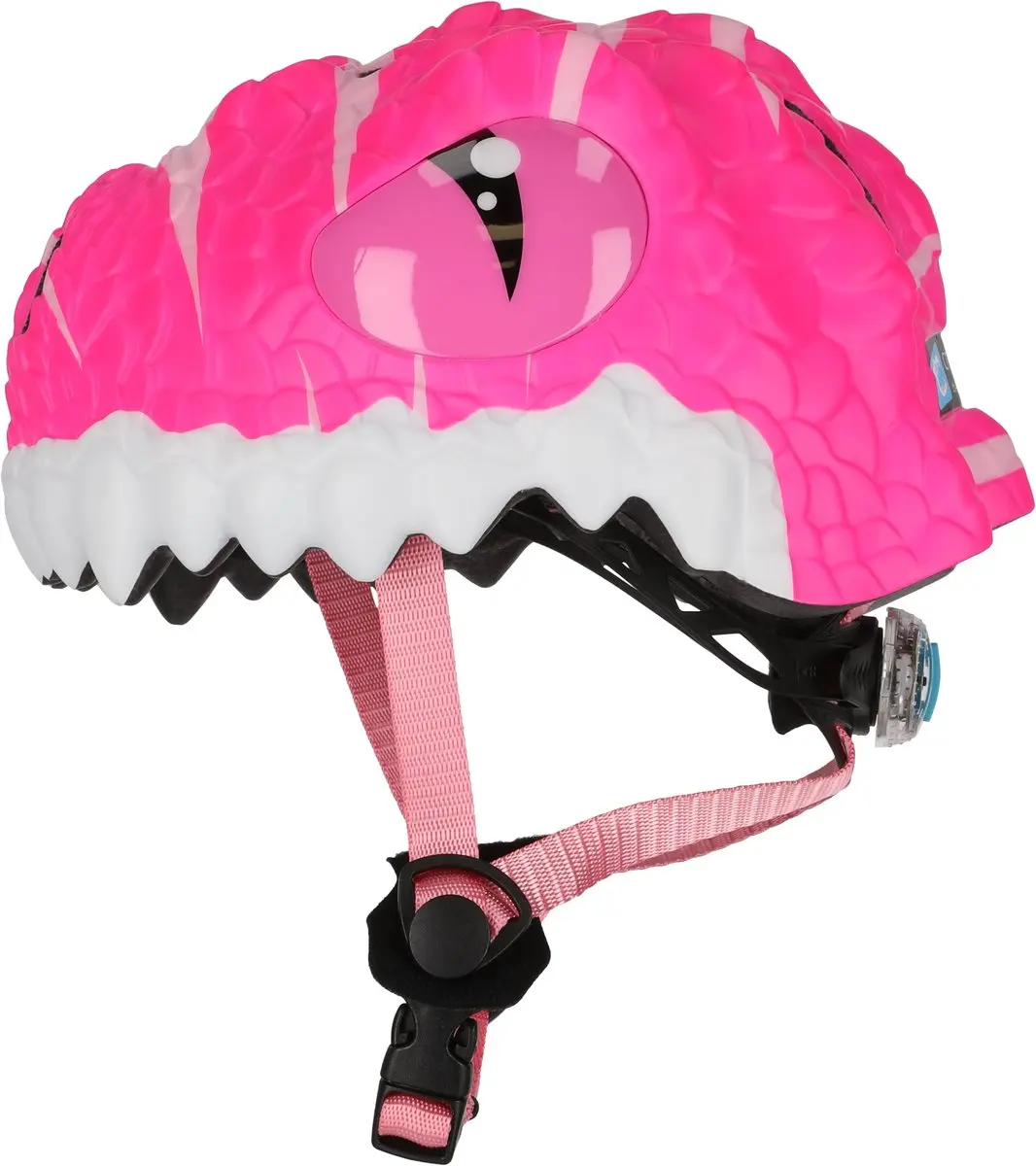 Crazy Safety Dino Kinderfietshelm - Roze - afbeelding 2 van 6