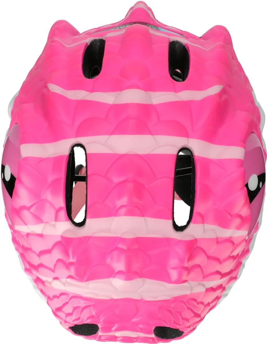 Crazy Safety Dino Kinderfietshelm - Roze - afbeelding 3 van 6