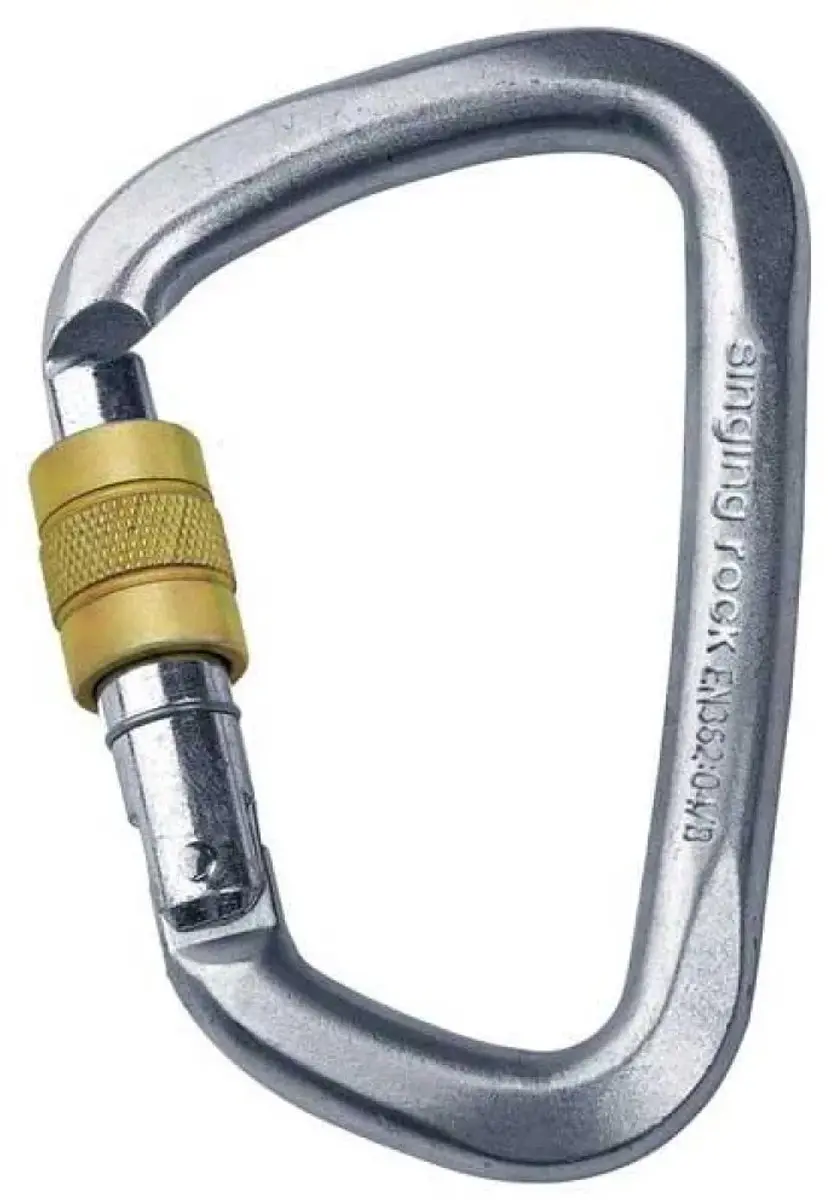 Singing Rock D Steel Connector Screw Karabijnhaak Goud,Zilver