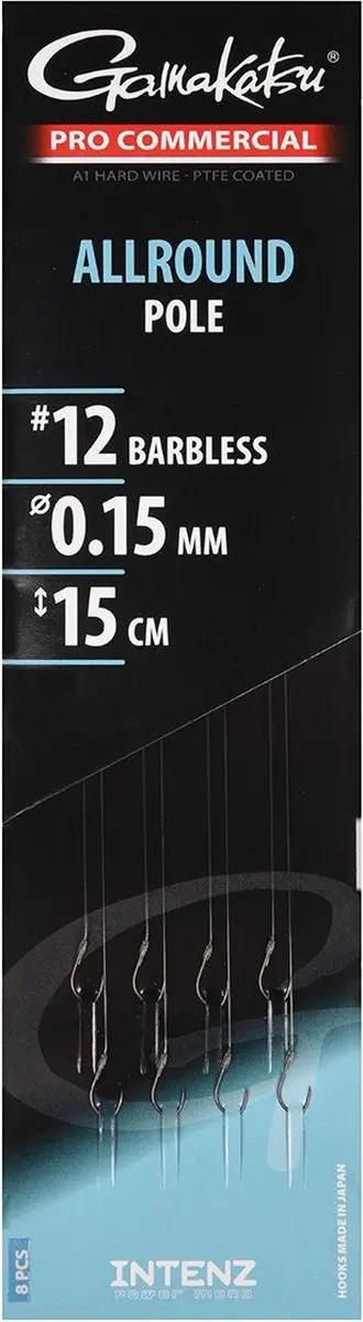 Gamakatsu Allround Pole Barbless Onderlijnen H18 0.12mm 15cm