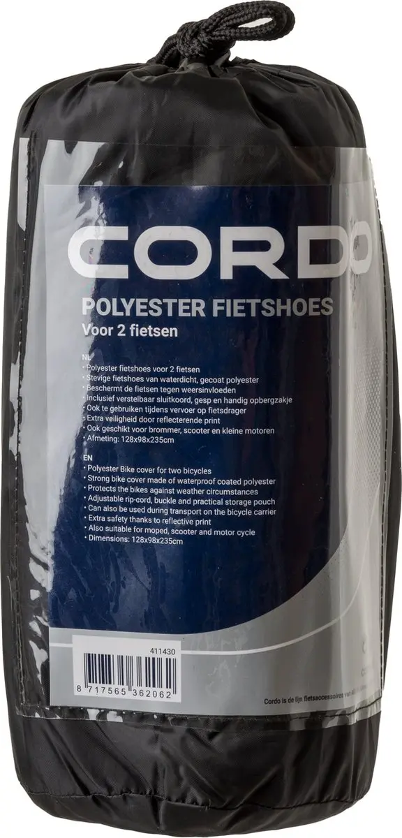 Cordo Fietsdek 2 fietsen Zwart 130cm - afbeelding 2 van 2