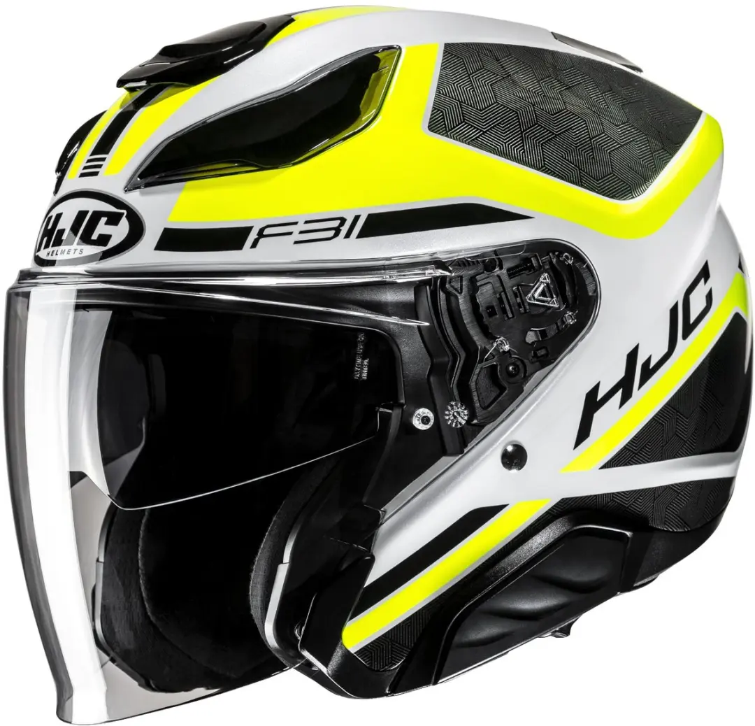 HJC F31 Ceron Zwart Wit Geel Jethelm