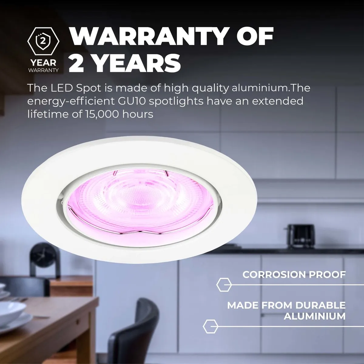 Ledvion 6X SMART LED Inbouwspot Amsterdam - 6 Stuks - RGBW - 4,9W