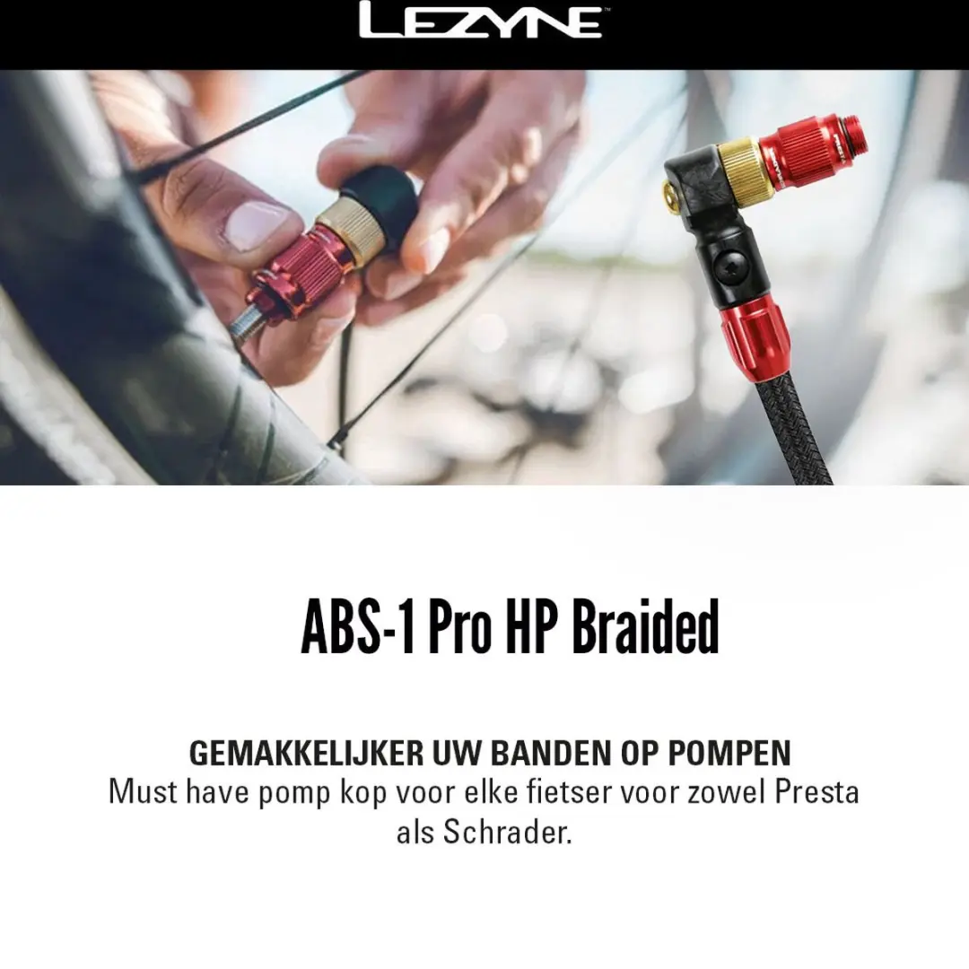 Lezyne Chuck ABS-1 PRO HP fietspomp - Rood - afbeelding 2 van 6