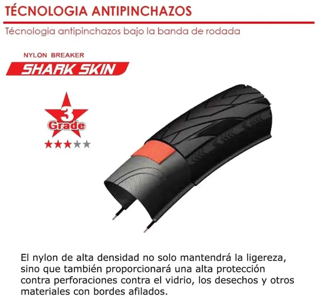 Chaoyang MiniShark 700C x 28 Racefietsband - Zwart - afbeelding 3 van 3