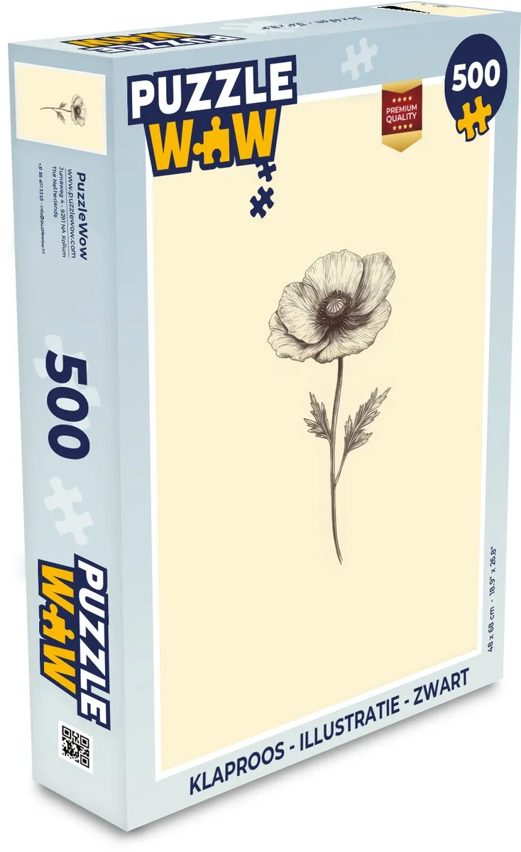 PuzzleWow Klaproos Legpuzzel 500 Stuks