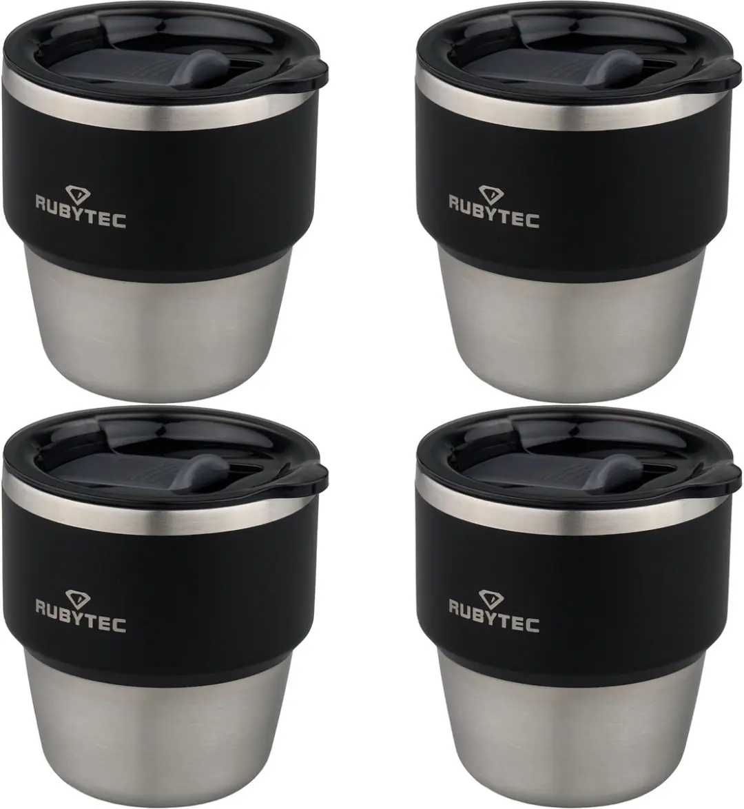 Rubytec Shira Dailyshot Beker 175ml - 4 Stuks Zwart - afbeelding 6 van 6