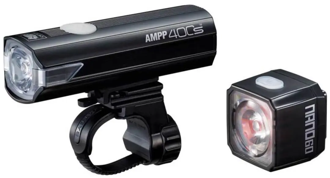Cateye AMPP400S & NANO60 Fietslampset Zwart