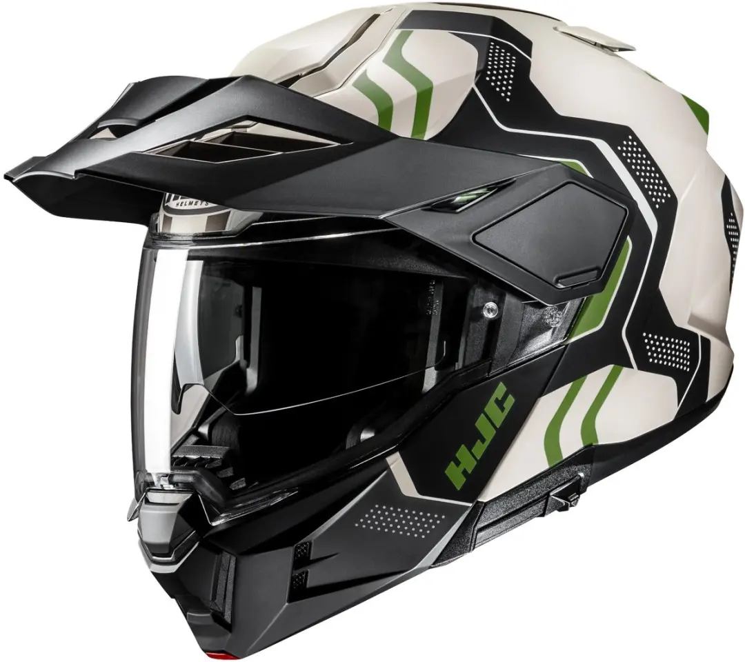 HJC i80 Velly Zwart Wit Groen Adventure Motorhelm