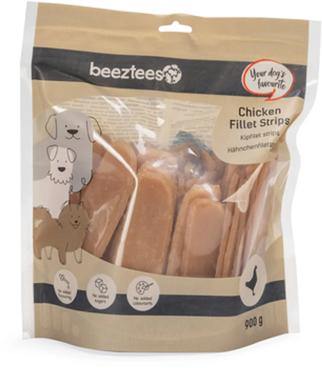 Beeztees Kipfilet Strips Hondensnack 900g
