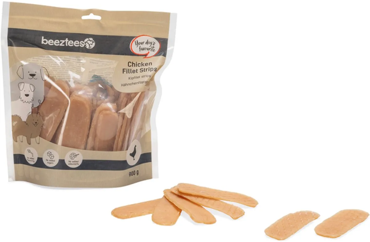 Beeztees Kipfilet Strips Hondensnack 900g
