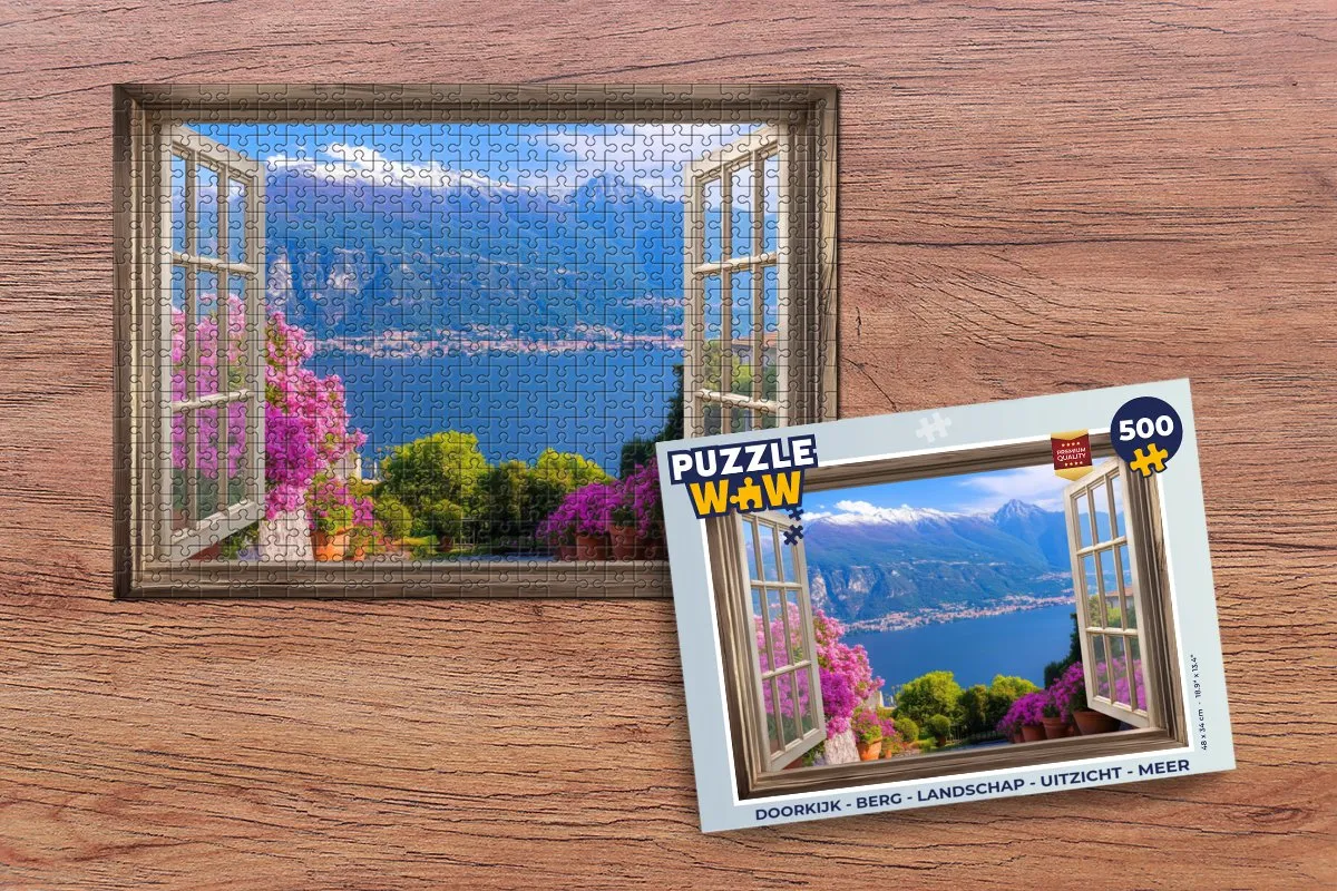 PuzzleWow Berglandschap Legpuzzel 500 Stuks - Blauw