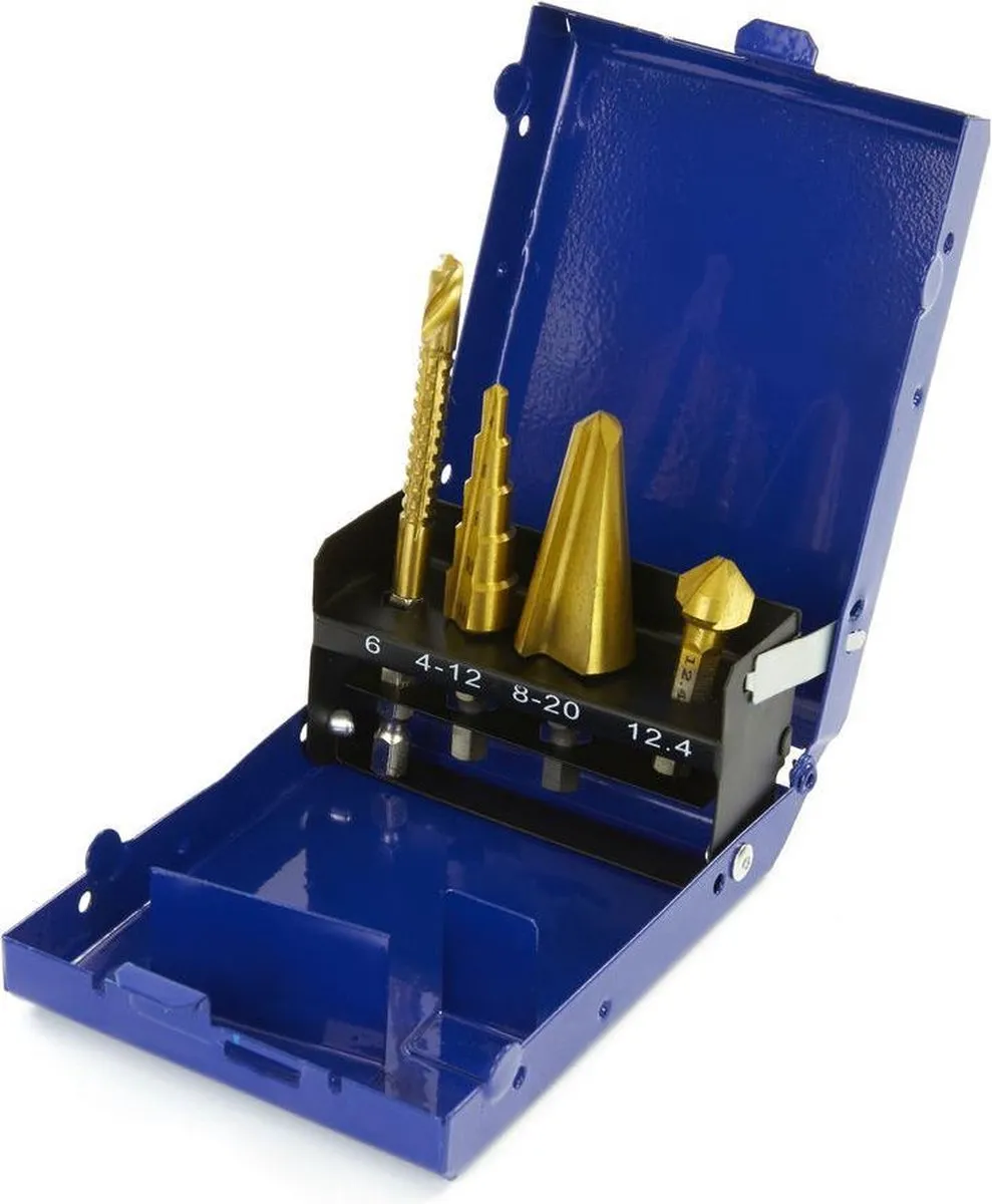 HBM 4-delige TIN Plaatborenset HEX 12mm