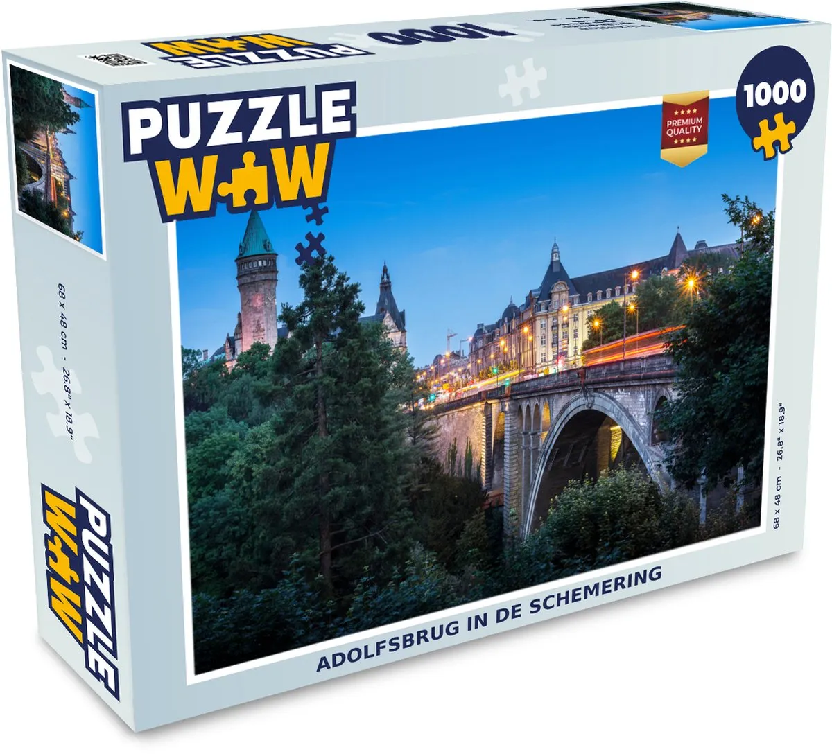 PuzzleWow Adolfsbrug in de schemering Legpuzzel 1000 Stuks