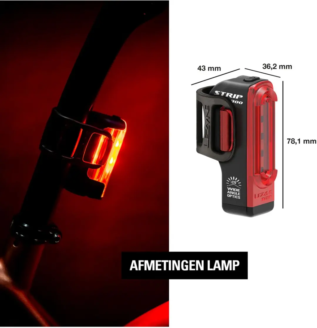 Lezyne Strip Drive Pro 300+ Achterlicht - afbeelding 3 van 6