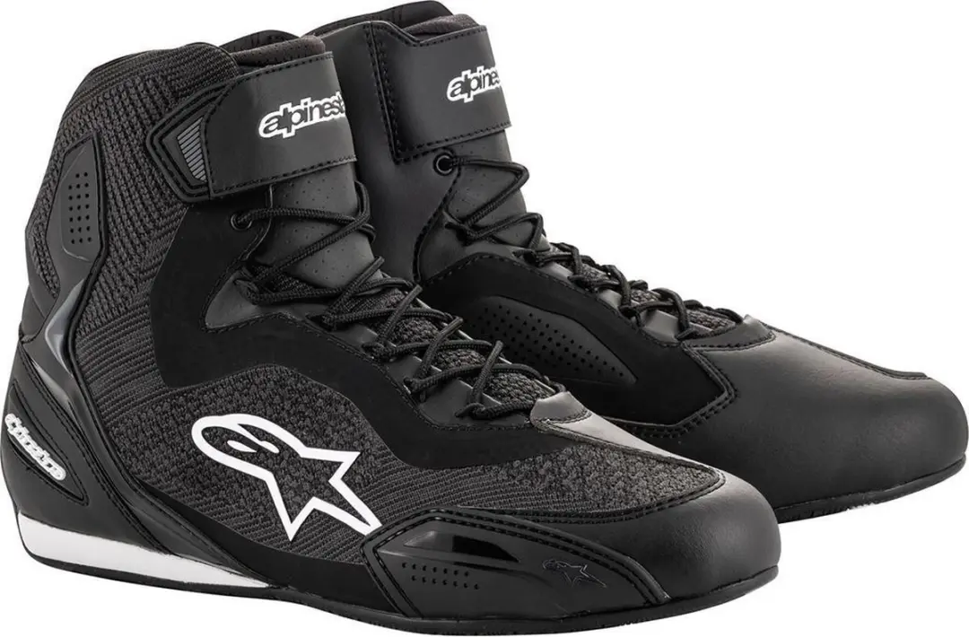 Alpinestars Faster-3 Rideknit Zwart Zilver Felrood Motorschoenen