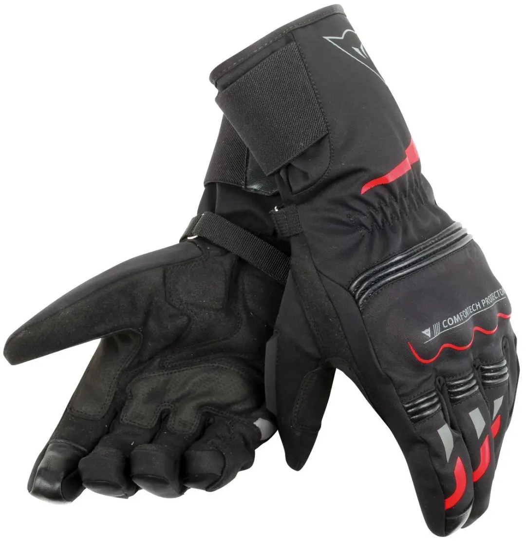 Dainese Tempest Unisex D-Dry Long Handschoenen Zwart Rood