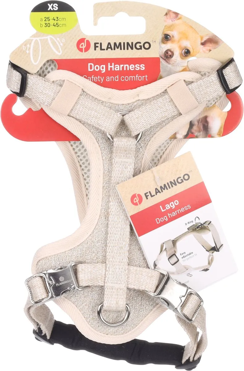 Flamingo Lago Hondenharnas Beige - Maat XL 53-86cm