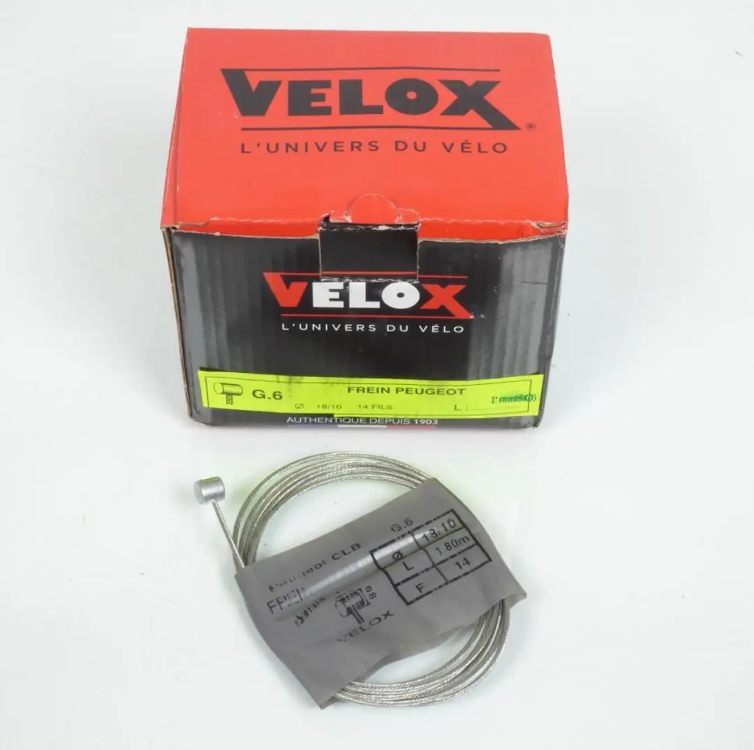 Câble ou gaine VELOX pour Mobylette Peugeot 50 103 806180B / Ø1.8x1.80m Tete 8