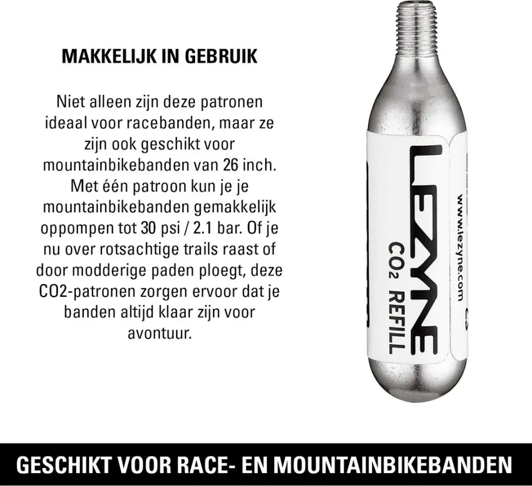 Lezyne CO2-patronen 16g - 5 Stuks - afbeelding 3 van 5