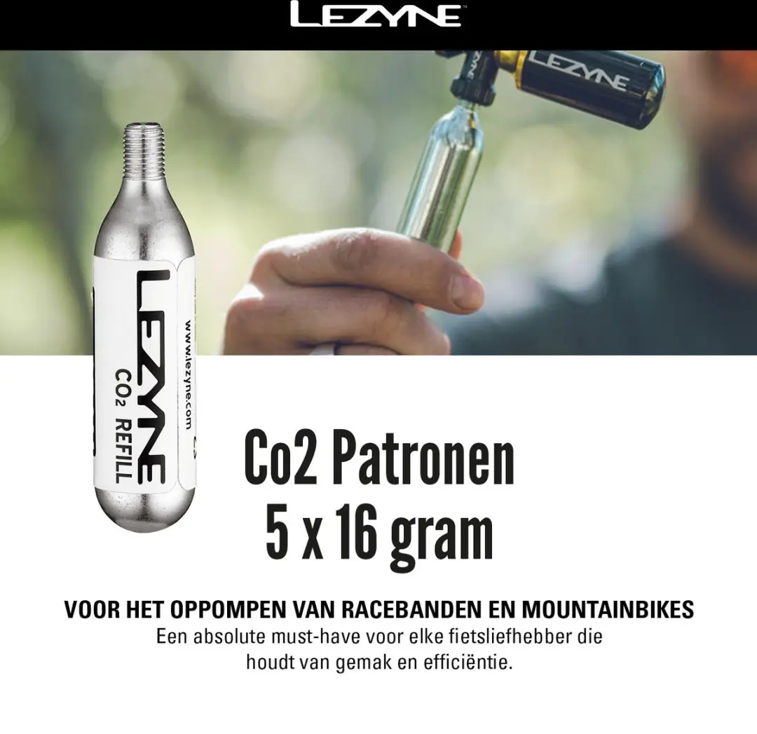 Lezyne CO2-patronen 16g - 5 Stuks - afbeelding 2 van 5