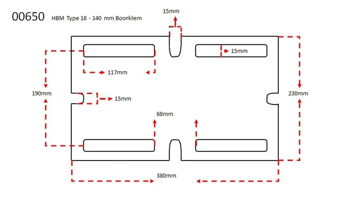 HBM Type 18 Boorklem 100mm