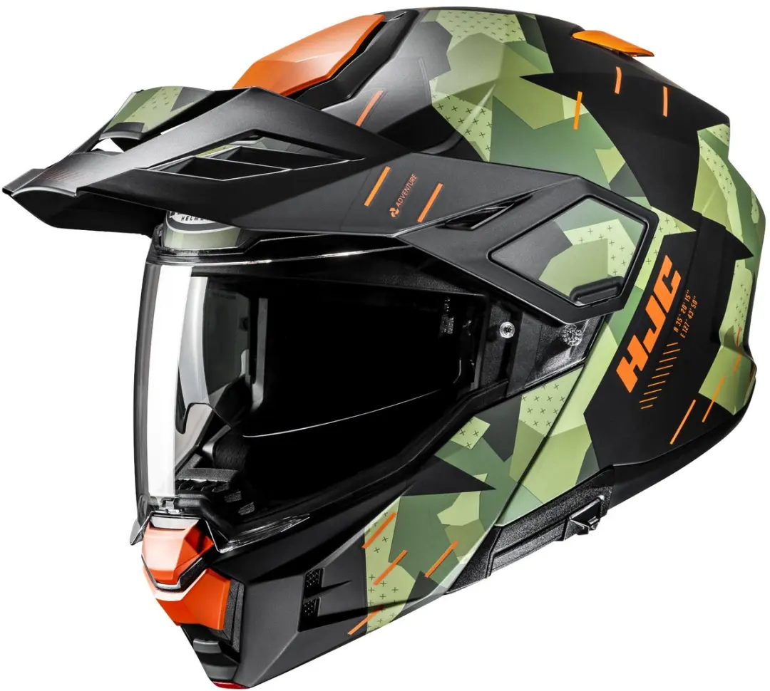 HJC i80 Roki Zwart Groen Oranje Adventure Motorhelm