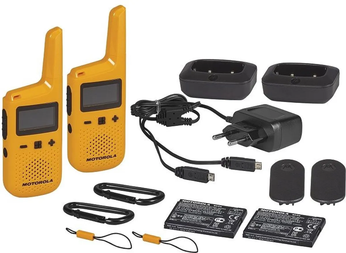 Motorola T72 Walkie-Talkie - 2 Stuks Geel
