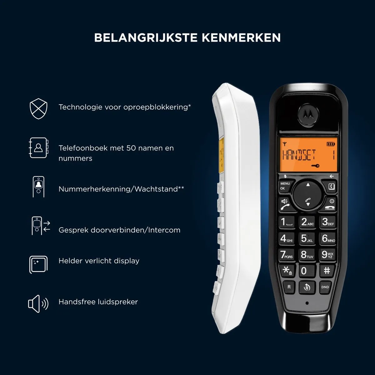 Motorola S1203 DECT Telefoon - 3 Handsets - Wit
