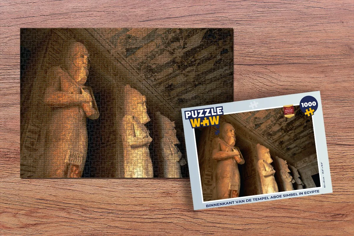 PuzzleWow Binnenkant Tempel Aboe Simbel Legpuzzel 1000 Stuks - Multicolor