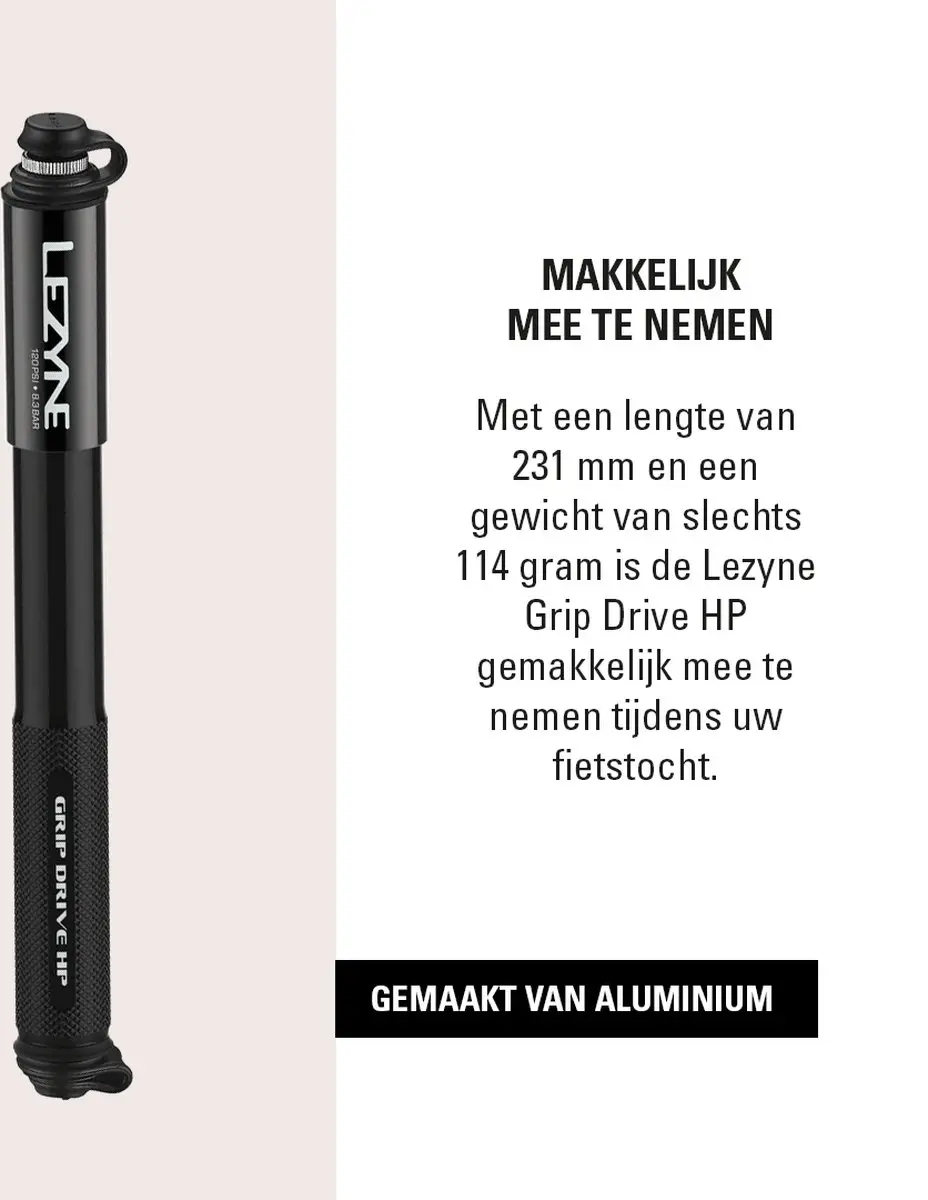 Lezyne Grip Drive HP Handpomp - afbeelding 3 van 6